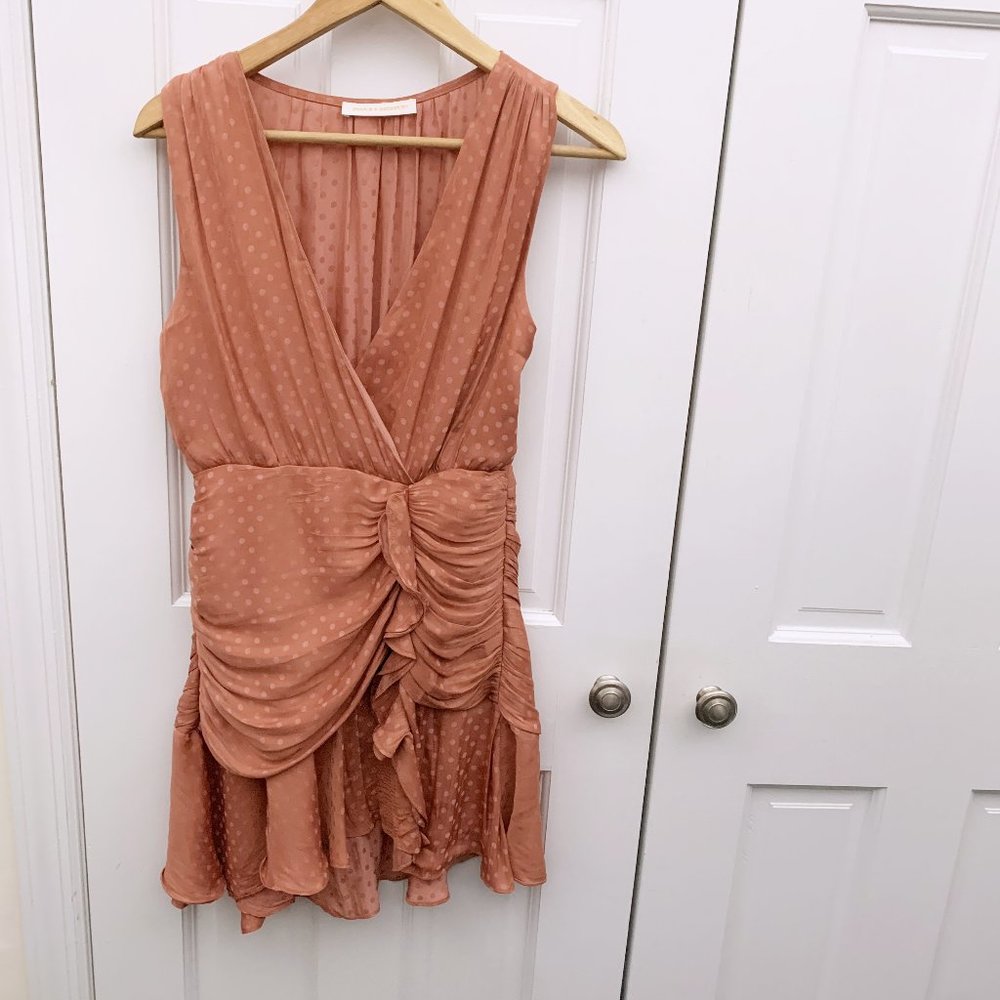 Pookie & Sebastian Ruched Mini Dress